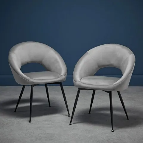 BRAND NEW BOXED SET OF 2 HOMESDIRECT365 LULU GREY DINING CHAIRS (1 BOX)