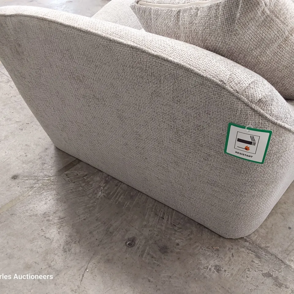 BRAND NEW DESIGNER JOPLIN SNUGGLER CHAIR HOPSACK DOVE FABRIC 