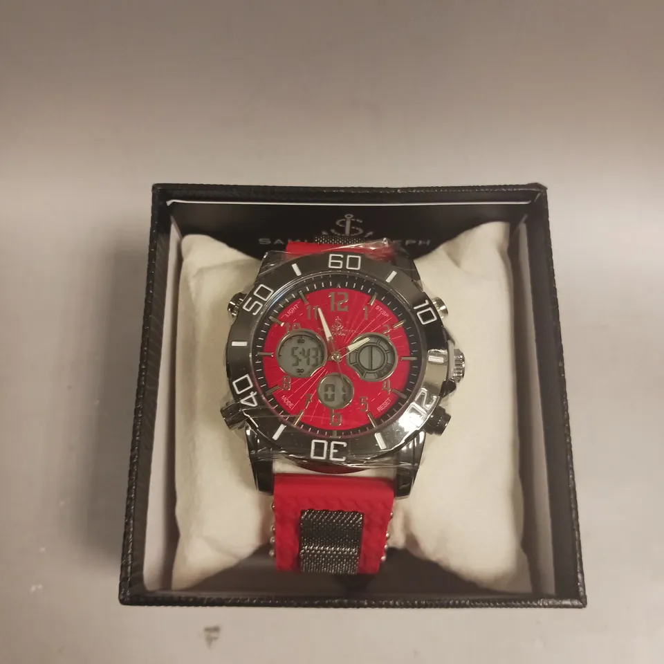 BOXED SAMUEL JOSEPH MULTI FUNCTIONAL RED WATCH