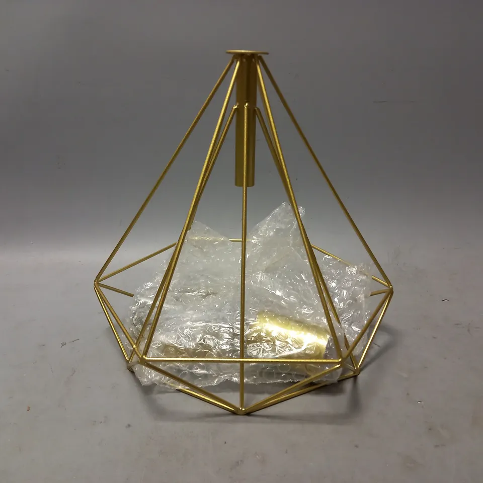 BOXED UNBRANDED GEOMETRIC FRAME CEILING LIGHT IN GOLD EFFECT