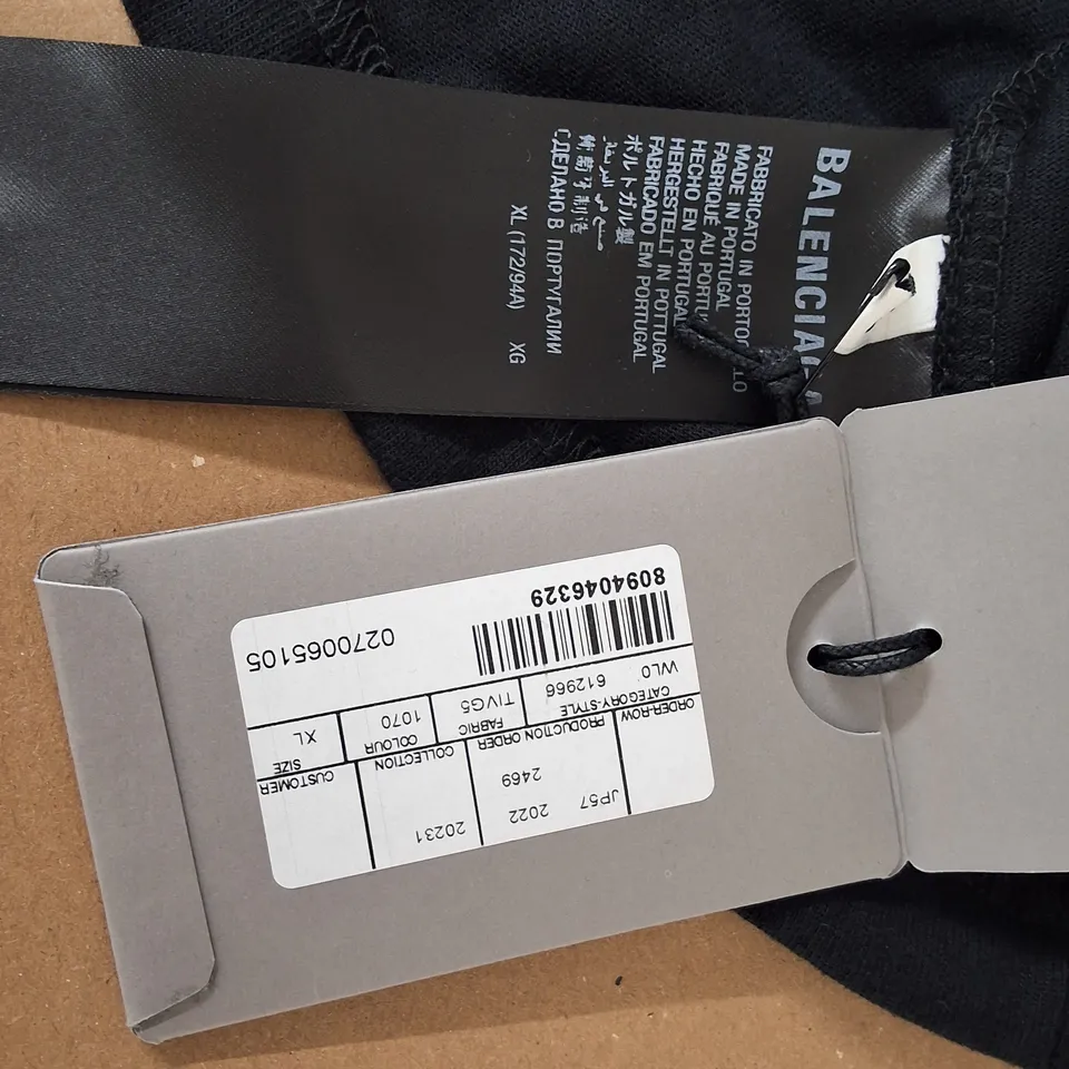 BALENCIAGA BLACK CREW T-SHIRT - XL