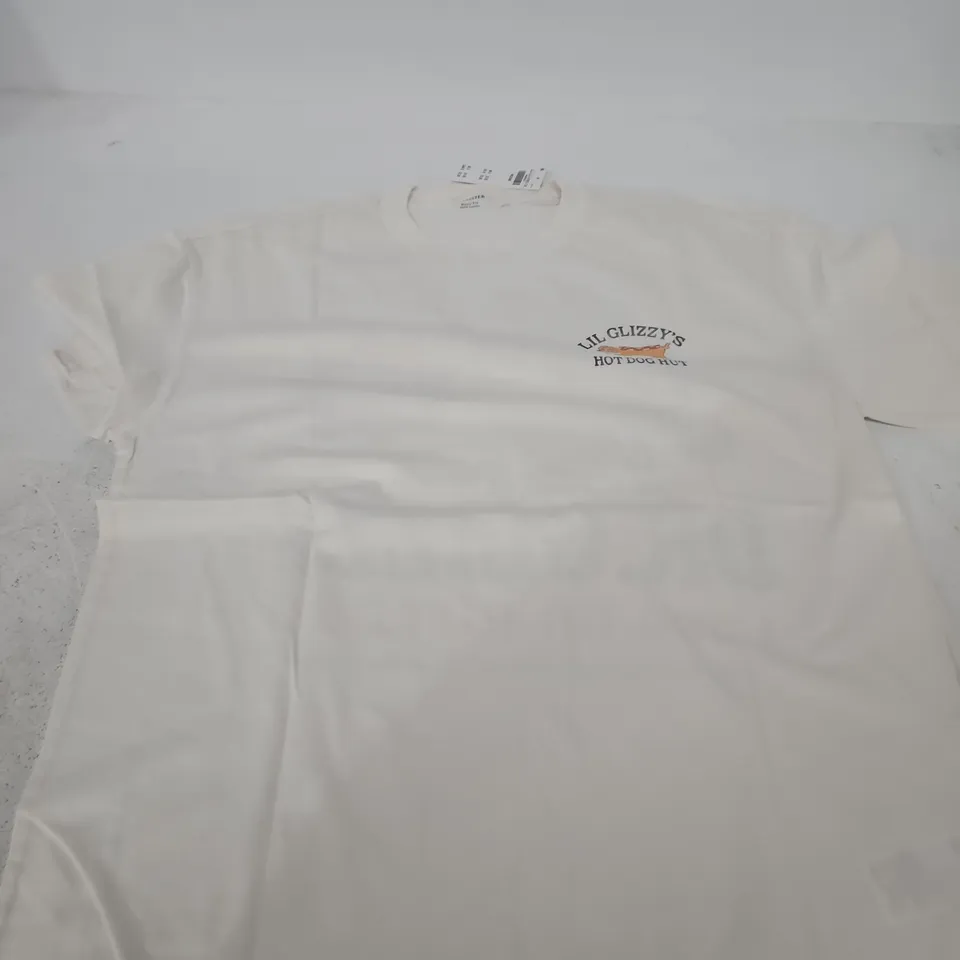 HOLLISTER WHITE BOXY FIT T‑SHIRT – M