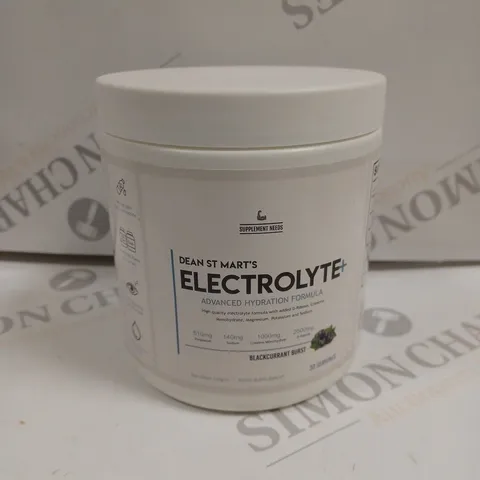 SEALED SUPPLEMENT NEEDS DEAN ST MART'S ELECTROLYTE ADVANCED HYDRATION FORMULA - 210G BLACKCURRANT BURST