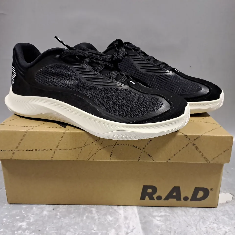 BOXED PAIR OF R.A.D ONE SHOES IN BLACK UK SIZE 9.5