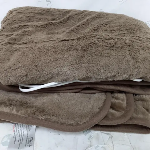 COZEE HOME HEATED BLANKET IN DARK TAUPE