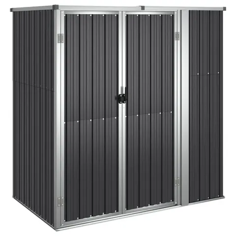 BOXED AMEENAH GARDEN TOOL SHED ANTHRACITE 161×89×161CM GALVANISED STEEL