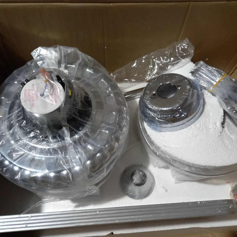 BOXED DESIGIGNER GREY CEILING FAN LIGHT