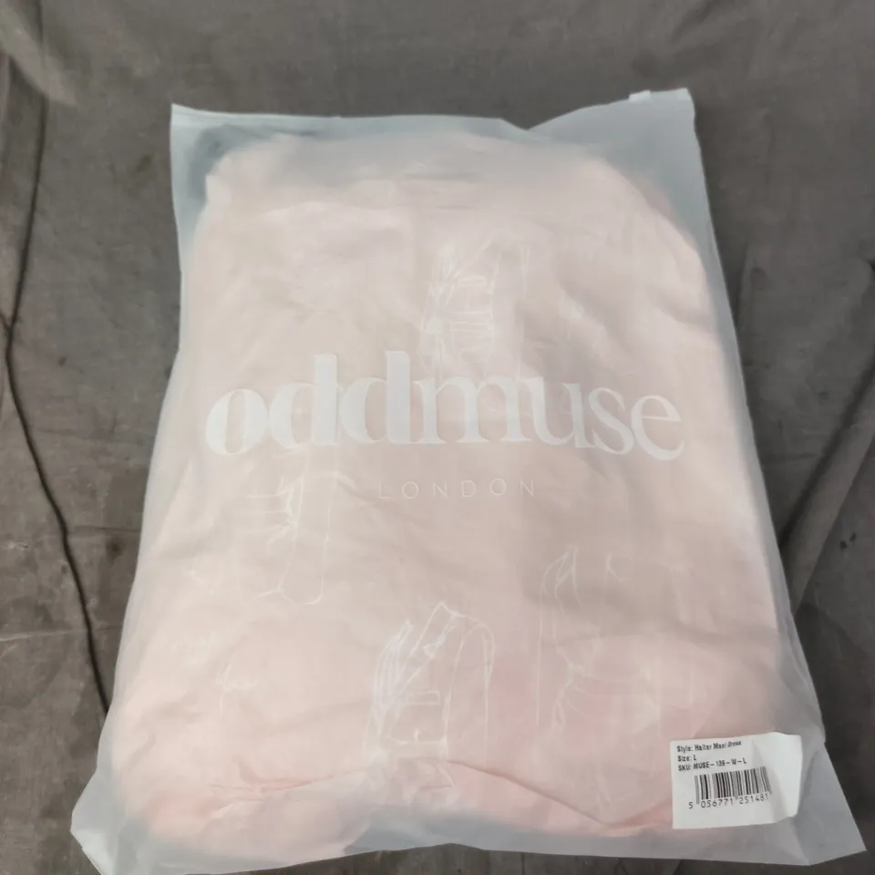 BAGGED ODDMUSE LONDON HALTER MAXI DRESS – WHITE, UK SIZE L