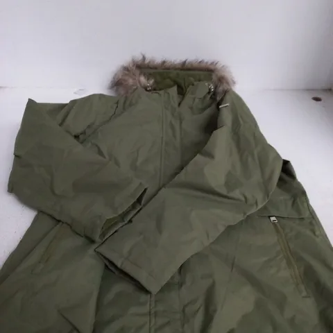 REGATTA GREAT OUTDOORS OLIVE PARKA WITH FAUX FUR HOOD β UK 18