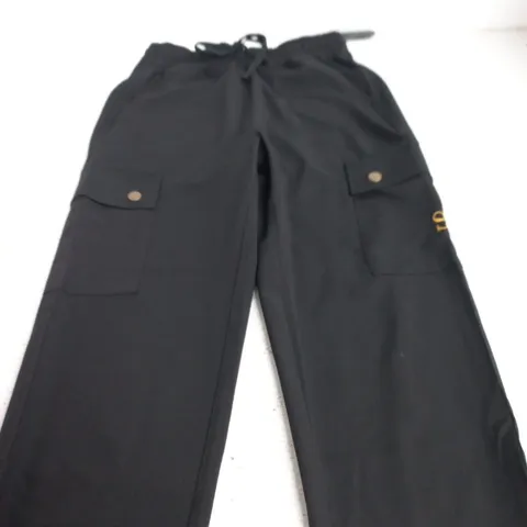 SWANKY BLACK CARGO TROUSERS β ELASTIC WAIST, XS