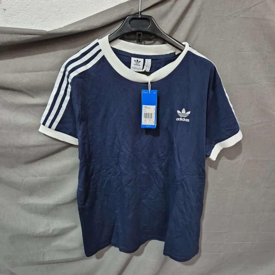 ADIDAS 3-STRIPES T-SHIRT, NAVY, UK 16