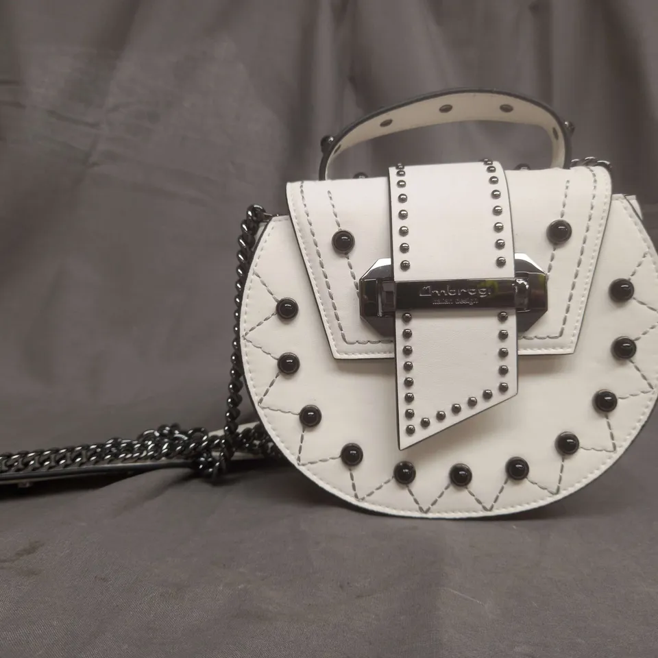 AMBROGI WHITE OVER SHOULDER BAG 
