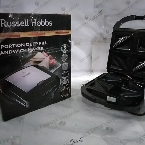 BOXED RUSSELL HOBBS 4 PORTION DEEP FILL SANDWICH MAKER 