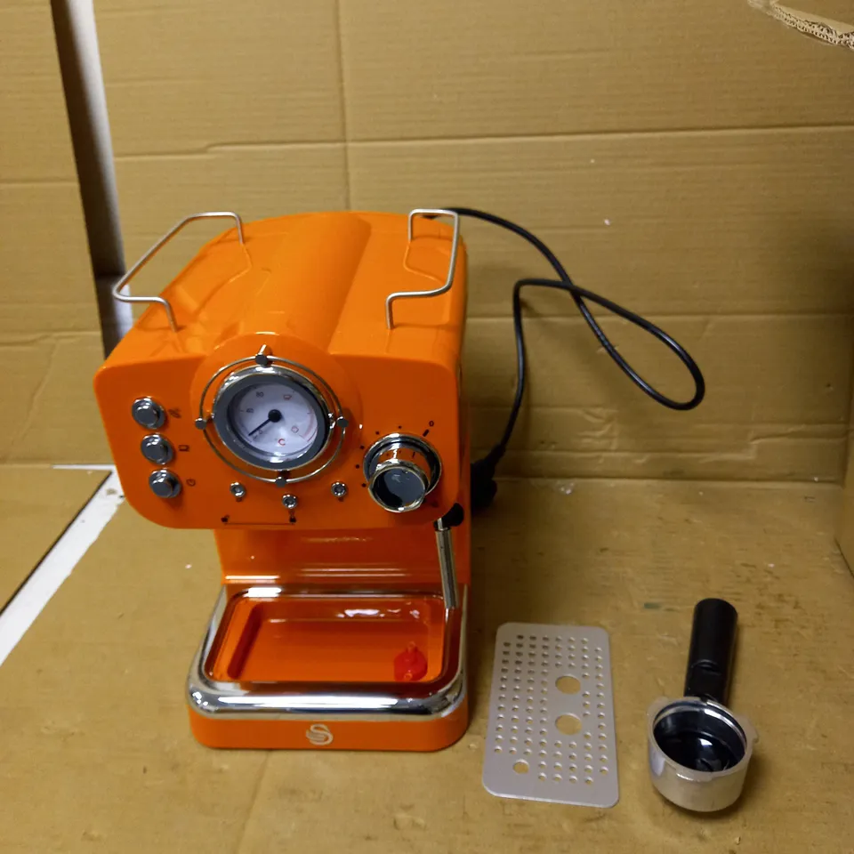 SWAN RETRO PUMP ESPRESSO COFFEE MACHINE - ORANGE