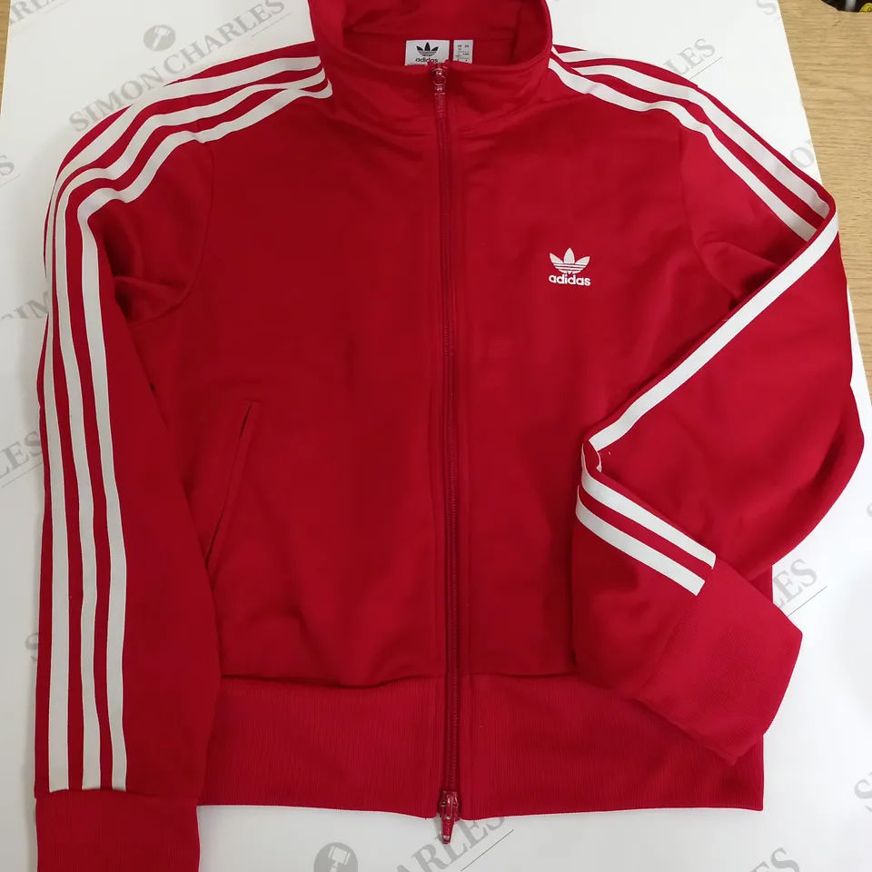 ADIDAS RED ZIP THROUGH JACKET - UK 12