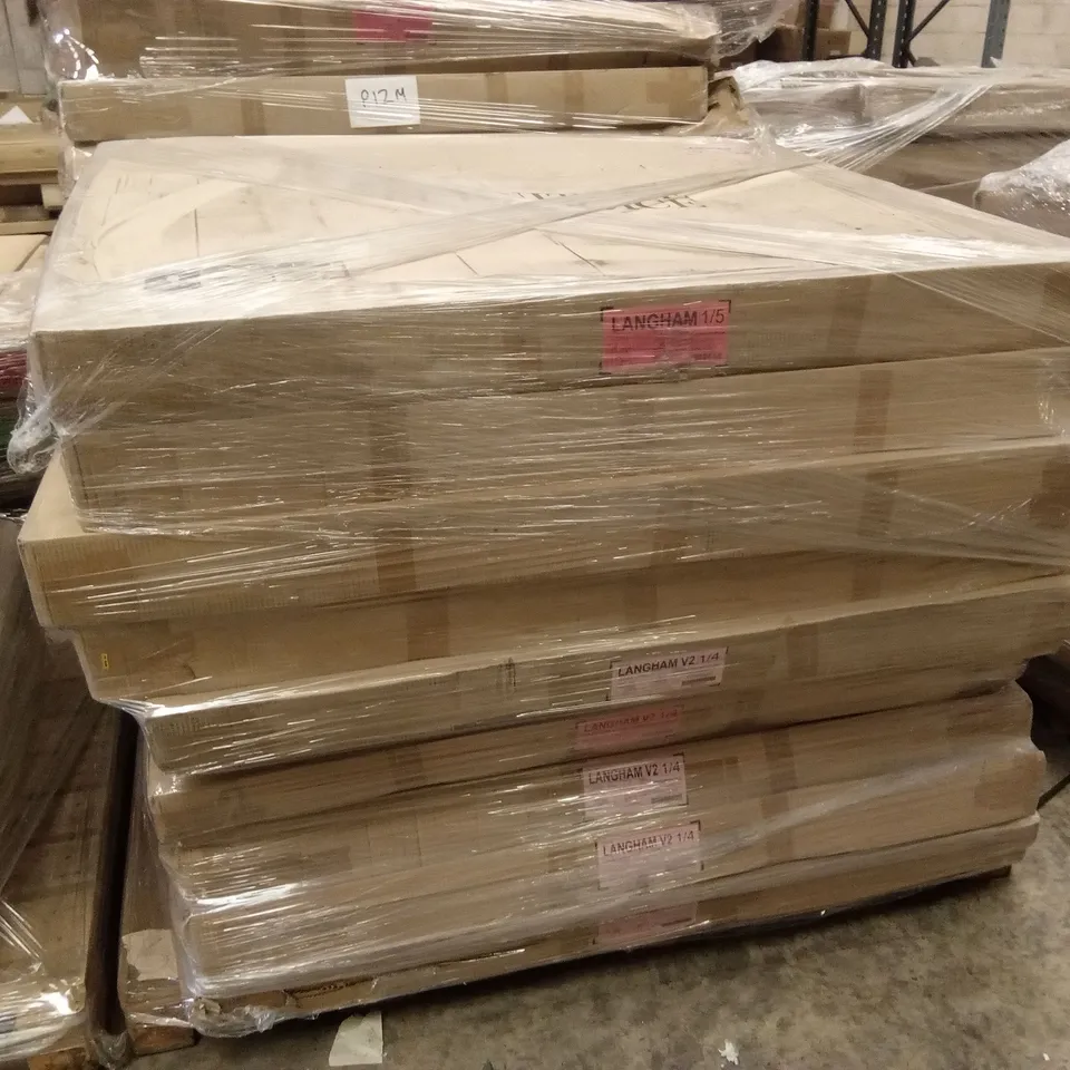 PALLET OF ASSORTED INCOMPLETE DESIGNER BED FRAME PARTS AND PIECES