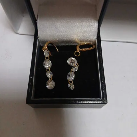 DIAMONIQUE 5CT TW FLOATING STONE DROP EARRINGS STERLING SILVER 