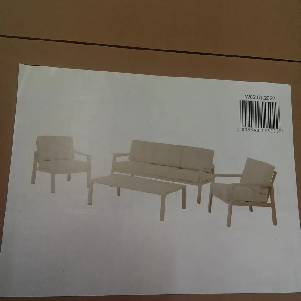 BOXED SANTORIN ALUMINIUM COFFEE TABLE SET WITH SIDE TABLE 