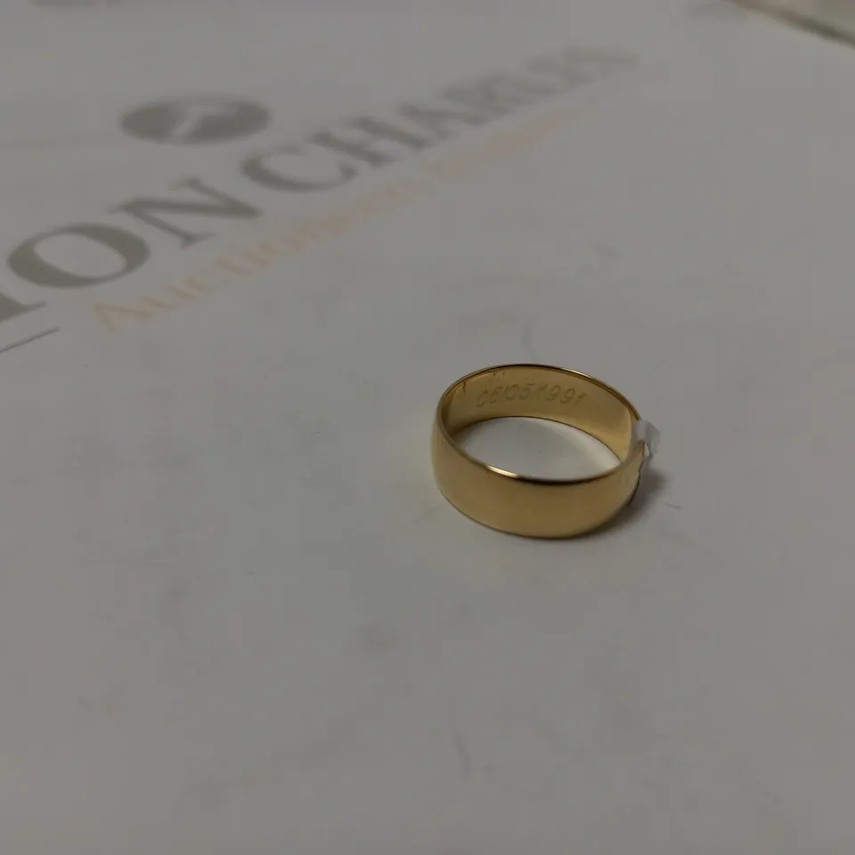 REVERE ENGRAVED 9CT GOLD WEDDING RING - SIZE J RRP £98.99
