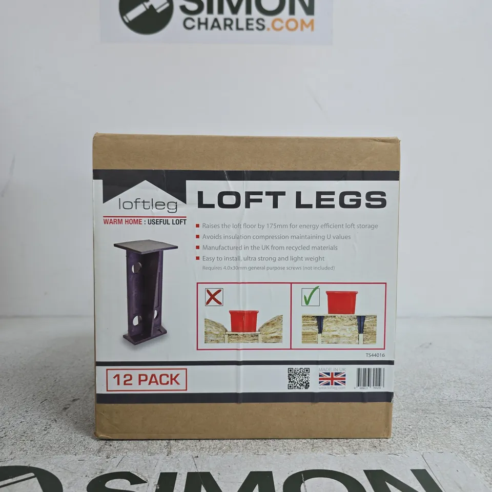LOFT LEGS – 12 PACK LEGS, BLACK ( BOXED )