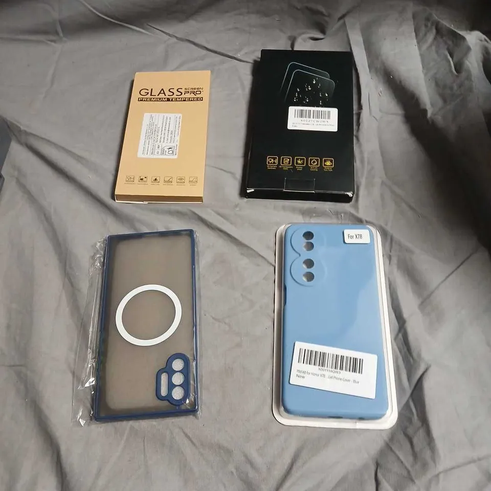 BOX OF ASSORTED MOBILE PHONE ACCESSORIES INCLUDING SMARTPHONE PROTECTIVE CASES & SCREEN PROTECTORS – ASSORTED ACCESSORIES