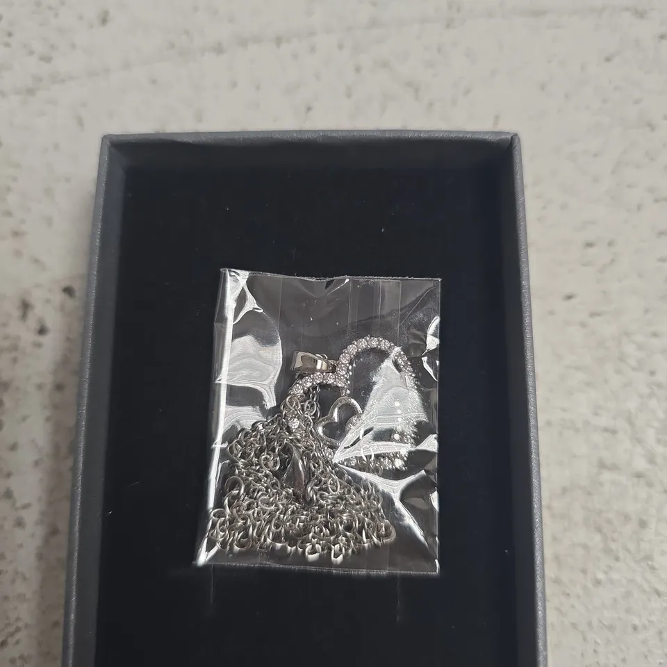 SPARKLY GIFTS SILVER-TONE HEART PENDANT NECKLACES AND EARRINGS – PRESENTATION BOX