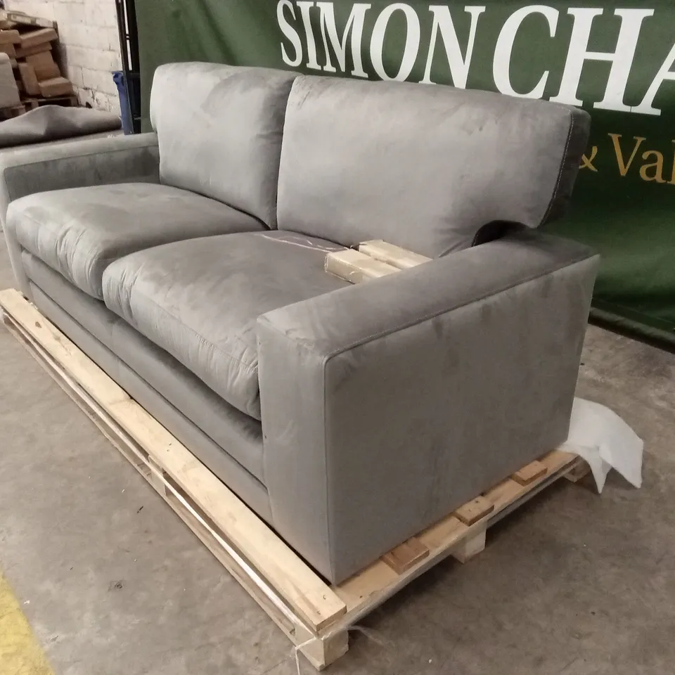 MANHATTAN 3 SEATER SOFA, GREY HOUSE VELVET