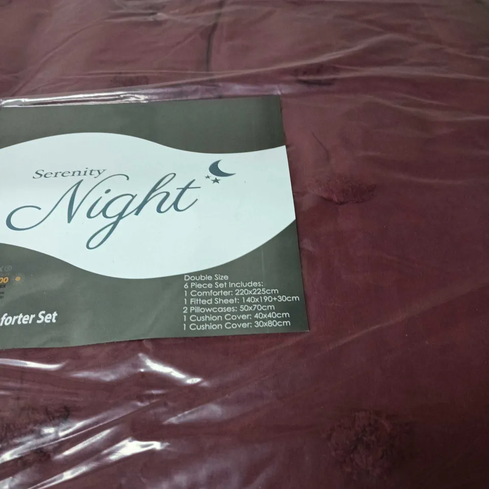 SERENITY NIGHT TUFTED COMFORTER SET DOUBLE SIZE 6 PIECE COLLECTION