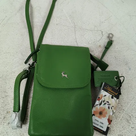 ASHWOOD LUXURY LEATHER CROSSBODY BAG – STYLE YORK, COLOUR FERN
