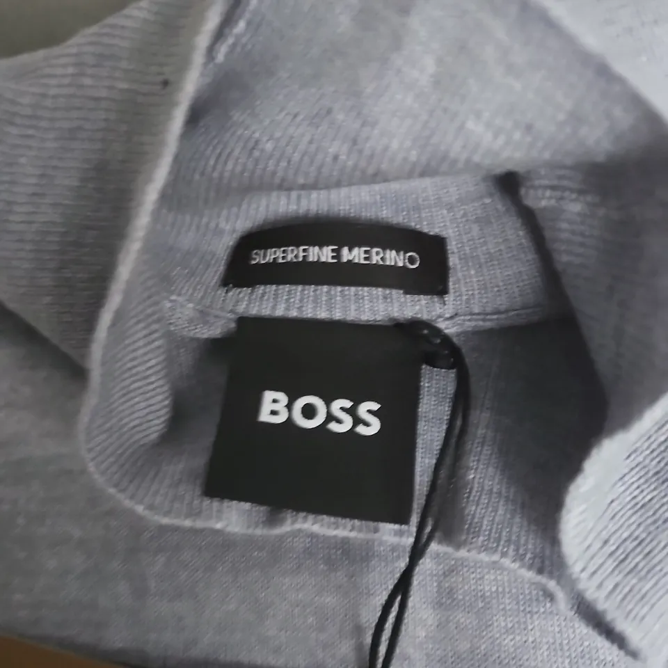 HUGO BOSS SUPERFINE MERINO SLEEVELESS KNIT TOP – GREY - LARGE