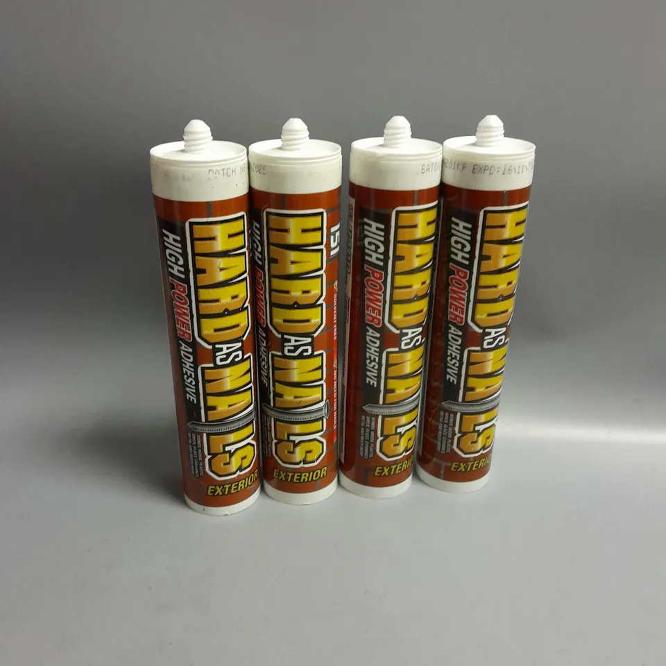 LOT OF 4 HARD AS NAILS EXTERIOR HIGH POWER ADHESIVE