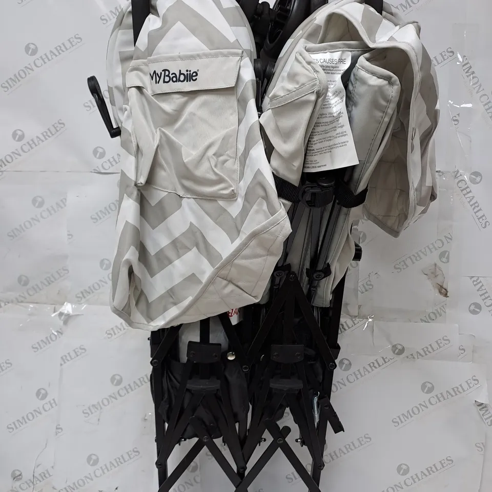 MY BABIIE BILLIE FAIERS GREY CHEVRON TWIN STROLLER - COLLECTION ONLY  RRP £139.99