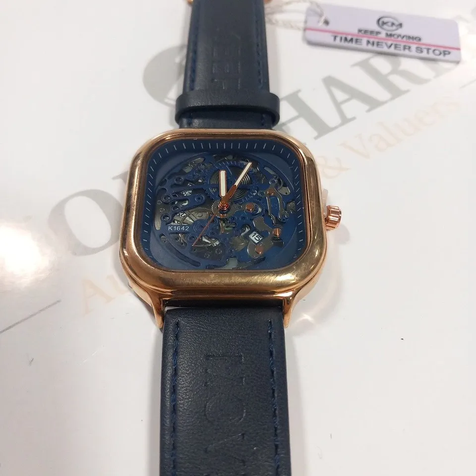 KM BLUE STRAP WRIST WATCH