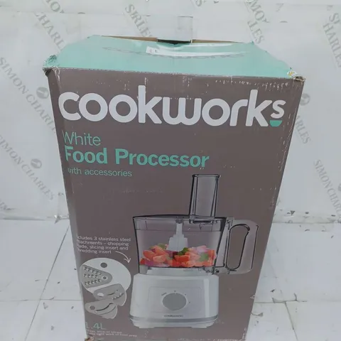BOXED COOKWORKS WHITE FOOD PROCESSOR