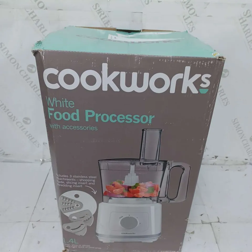 BOXED COOKWORKS WHITE FOOD PROCESSOR