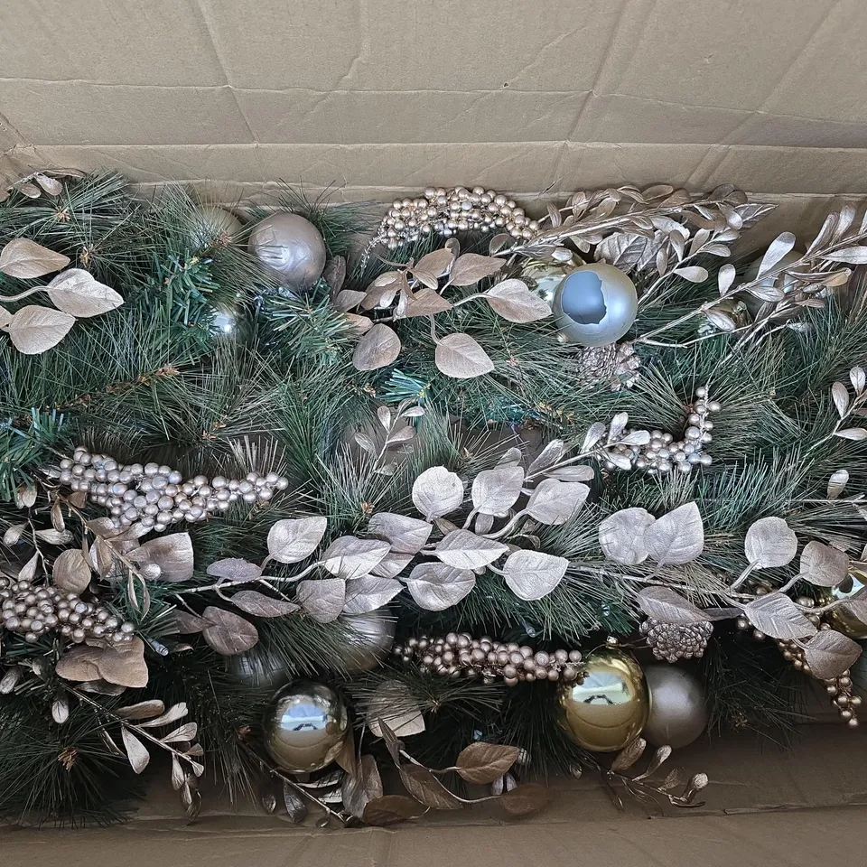 PRE LIT STAG WITH GOLD BAUBLES & FOLIAGE 