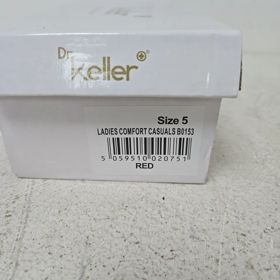 DR KELLER LADIES COMFORT CASUALS – RED, UK 5