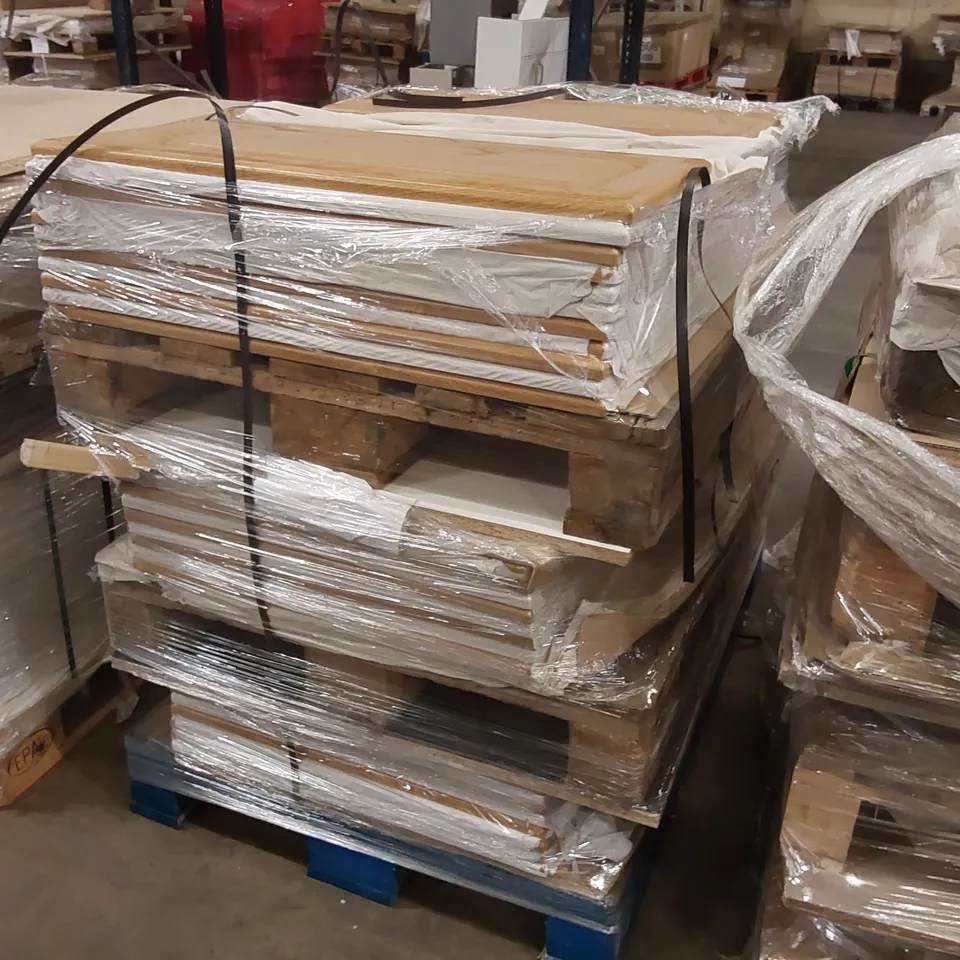 PALLET OF BRAND NEW WOODEN KITCHENS/BEDROOM REPLACEMENT CABINET DOOR/DRAWER/END PANELS IN ASSORTED SIZES TO INCLUDE;