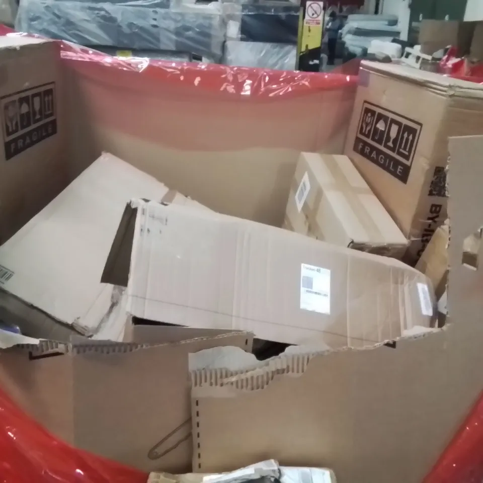 PALLET OF ASSORTED HOUSEHOLD GOODS AND PRODUCTS TO INCLUDE;LAMINATE CUTTER,KIDS SCOOTER,ELLIPTICAL TRAINER