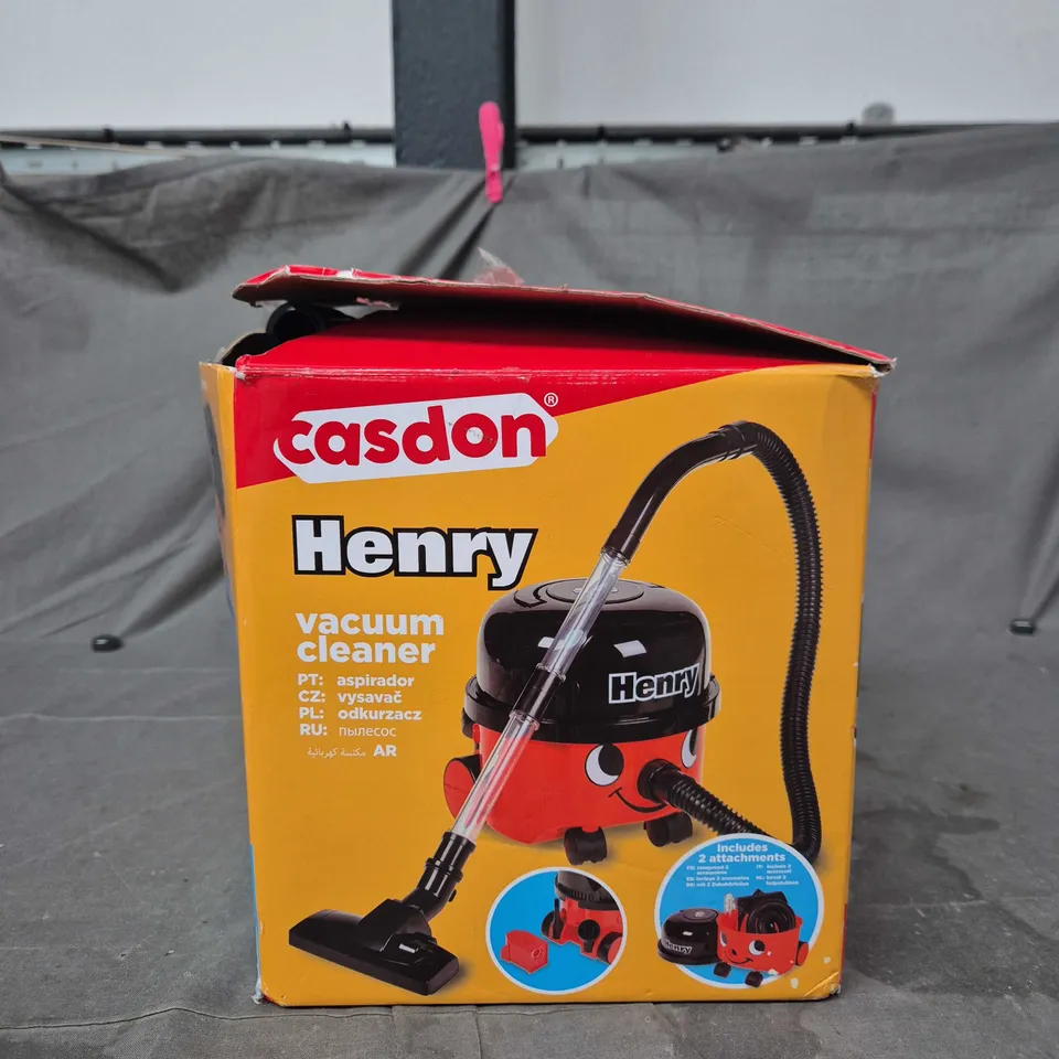 Casdon Henry Vacuum Cleaner Toy – Red with Attachments