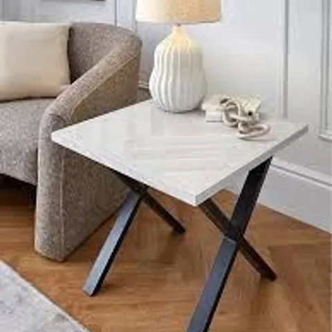BOXED KAIA LARGE SIDE TABLE - GREY/BLACK