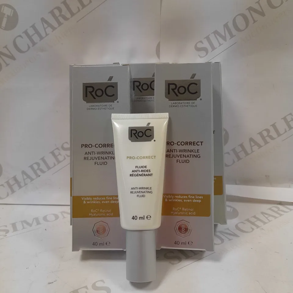 LOT OF APPROX 5 X 40ML ROC PRO-CORRECT ANTI-WRINKLE REJUVENTAING FLUID