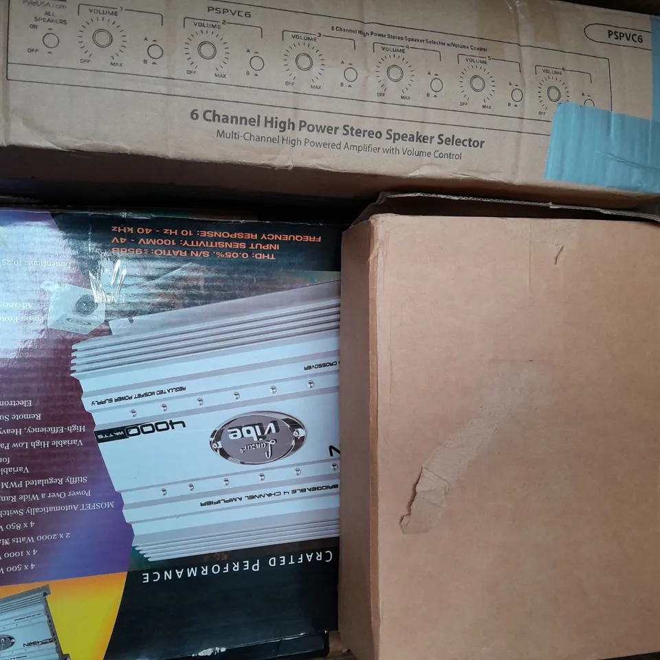 BOX OF APPROXIMATELY 5 ASSORTED ITEMS TO INCLUDE ACOUSTIC SOUND ISOLATION FOAM, INDOOR/OUTDOOR PA HORN SPEAKER, ETC - COLLECTION ONLY