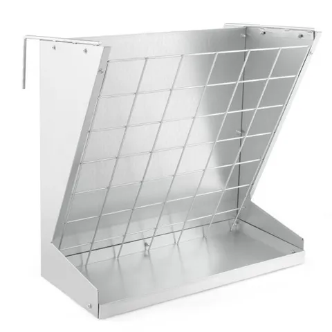 BOXED 2-IN-1 GALVANIZED STEEL WALL MOUNT HAY AND GRAIN FEEDER WITH ADJUSTABLE DISTANCE-SILVER | COSTWAY