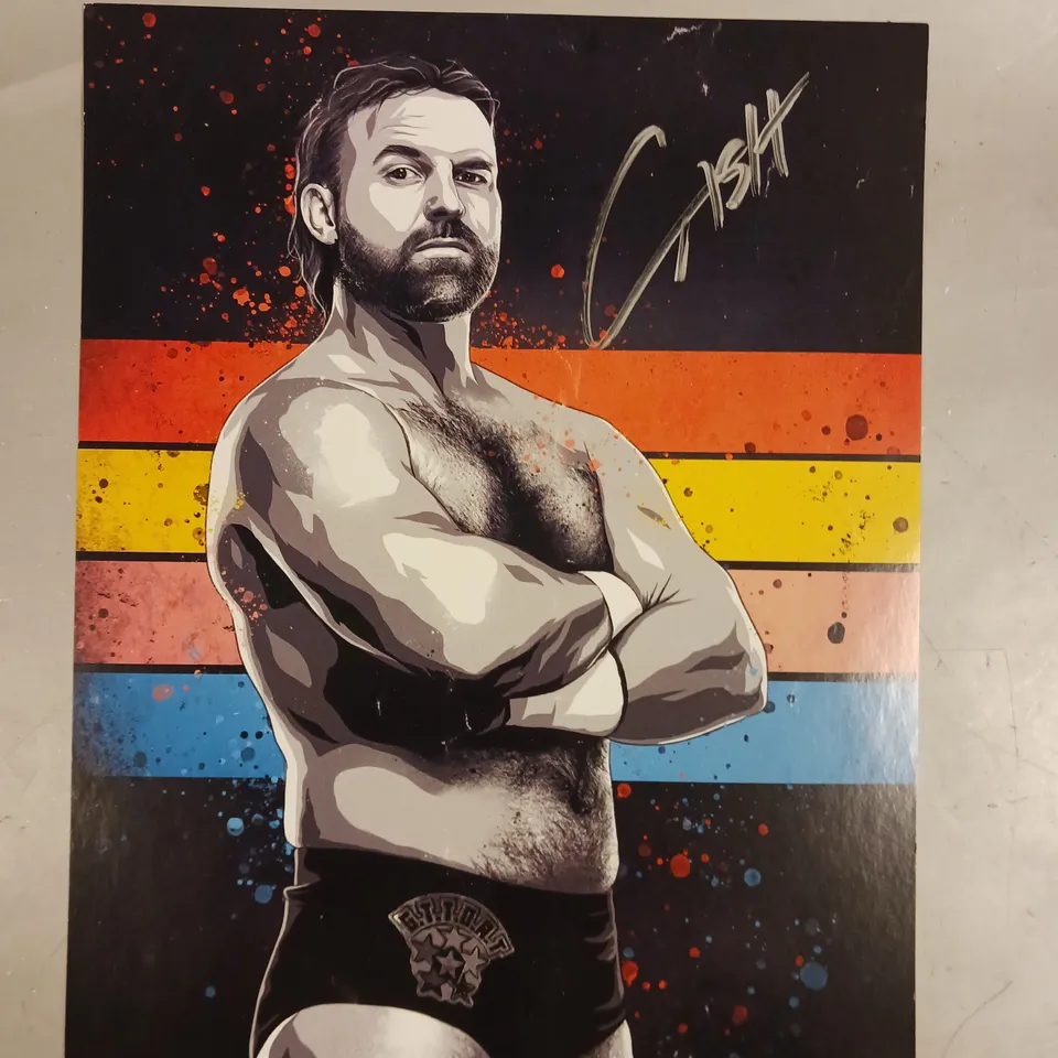 SET OF 4 SIGNED WRESTLING PHOTOGRAPHIC/ART PRINTS