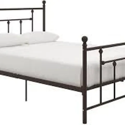 BOXED MANILA METAL BED BRONZE DOUBLE