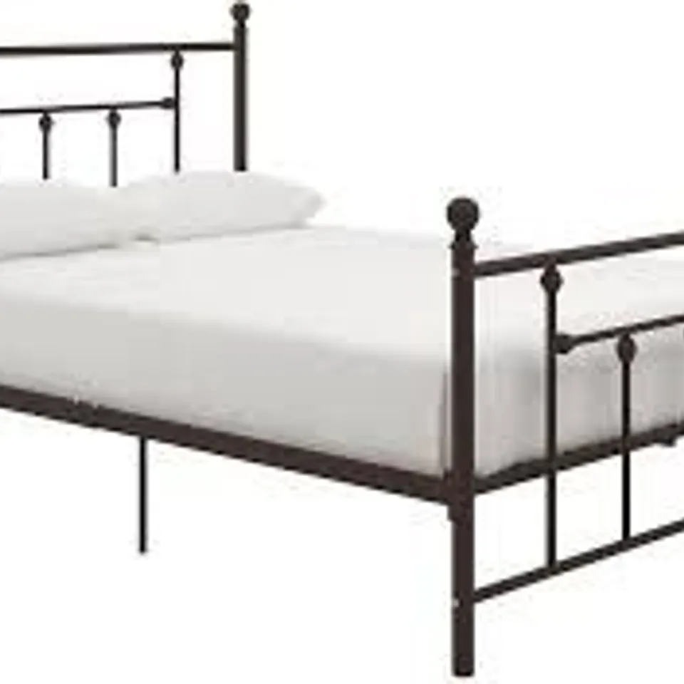 BOXED MANILA METAL BED BRONZE DOUBLE