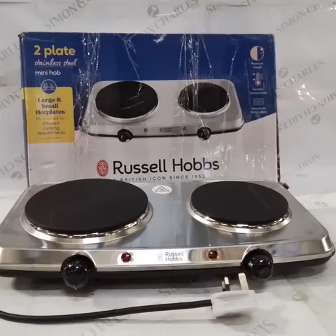 BOXED RUSSELL HOBBS 2 PLATE MINI ELECTRIC HOB
