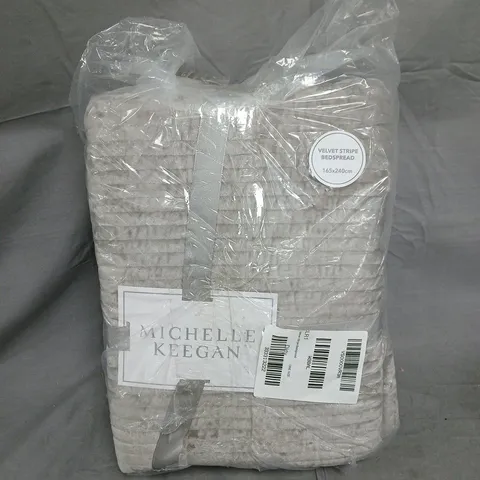 MICHELLE KEEGAN VELVET STRIPE BEDSPREAD IN GREY β 165X240 CM
