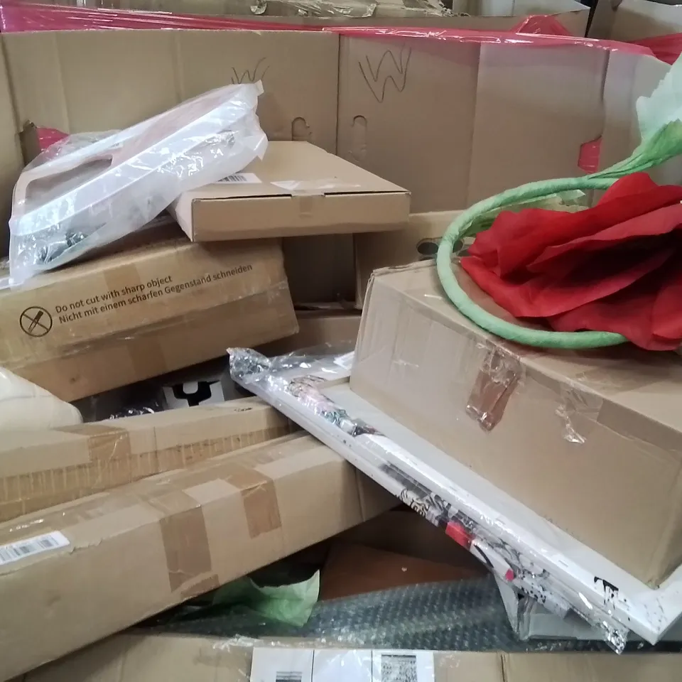 PALLET OF ASSORTED HOUSEHOLD GOODS AND PRODUCTS TO INCLUDE;LED CEILING LIGHT,SHOWER SYSTEM,TOWEL BAR